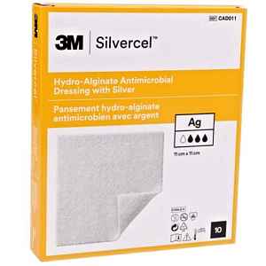 SILVERCEL hydroalginátové antimikrobiální krytí se stříbrem 11x11cm 10ks