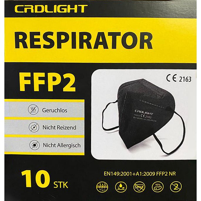 10x FFP2 CRDLight Respirátor černý