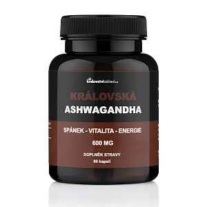 Království zdraví Královská Ashwagandha 600 mg, extrakt z Ašvagandy s 5 % withanolidů, 60 kapslí
