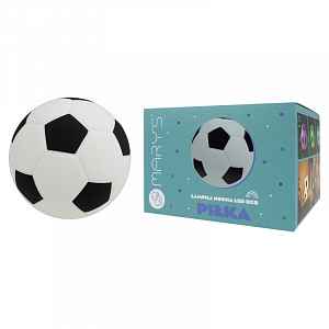 MARY’S LED silikonová noční lampička RGB, měkká, s pumpičkou - fotbalový míč