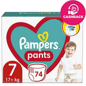 PAMPERS Pants 7 (17 kg+) 74 ks Mega pack - plenkové kalhotky