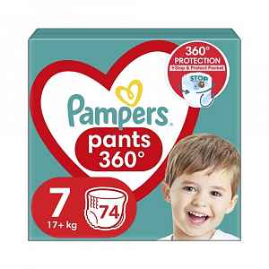 PAMPERS Pants 7 (17 kg+) 74 ks Mega pack - plenkové kalhotky