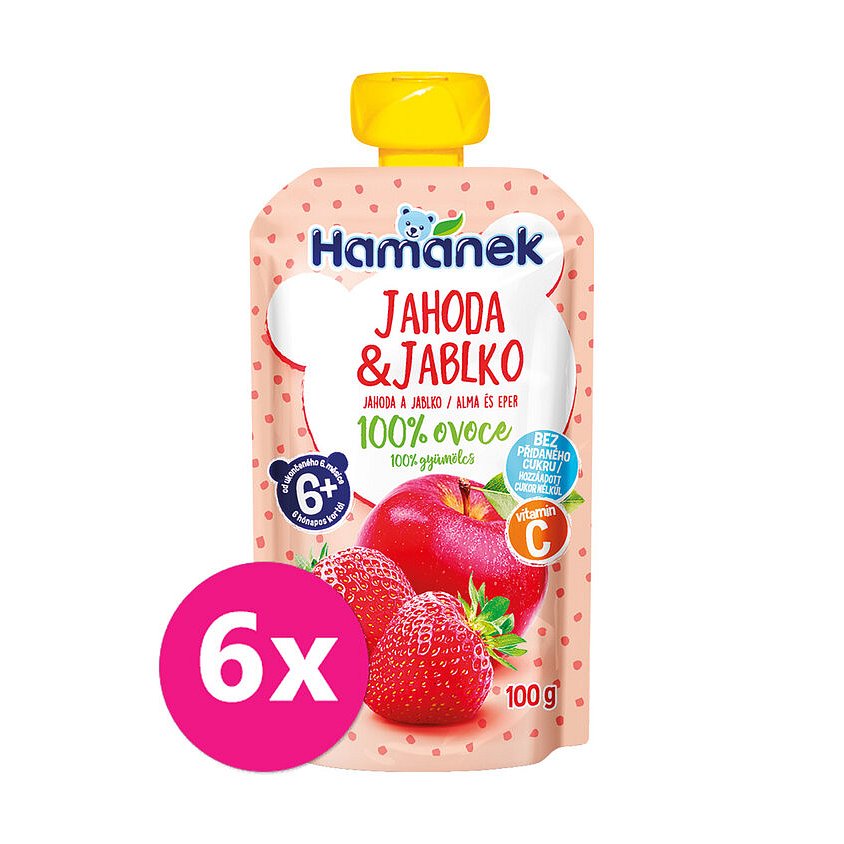 6x HAMÁNEK Jahoda & jablko 100 g