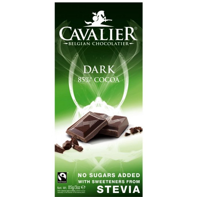 Cavalier Čokoláda DARK 85% (slazená stévií) 85g