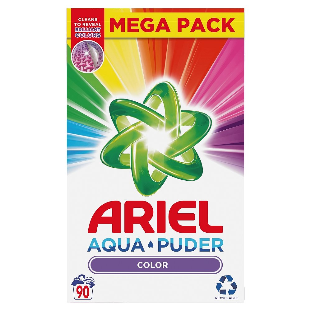 Ariel Prací prášek  AquaPuder Color, 90 praní 6,75 kg