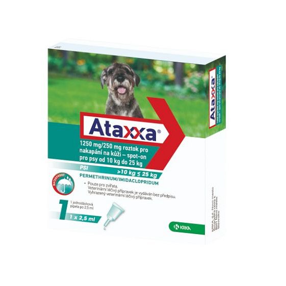 Ataxxa pro psy 10-25 kg spot-on 1x2,5 ml