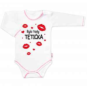 Body dlouhý rukáv s vtipným textem, Byla tady tetička, vel. 56