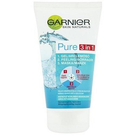 Garnier Pure čistící gel peeling a maska 3v1 pro pleť trpící akné 150ml