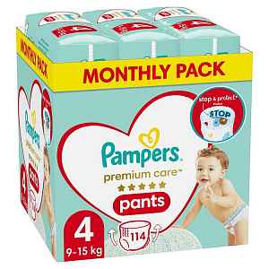 PAMPERS Premium Care Kalhotky plenkové vel. 4 (9-15 kg) 114 ks