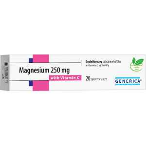 Magnesium 250 mg tablety eff 20 s vitam.C Generica