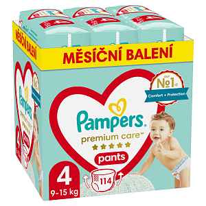 PAMPERS Premium Care Kalhotky plenkové vel. 4 (9-15 kg) 114 ks