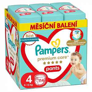 PAMPERS Premium Care Kalhotky plenkové vel. 4 (9-15 kg) 114 ks