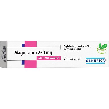 Magnesium 250 mg tablety eff 20 s vitam.C Generica