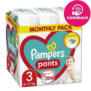 PAMPERS Kalhotky plenkové vel. 3 (6-11 kg) 204 ks