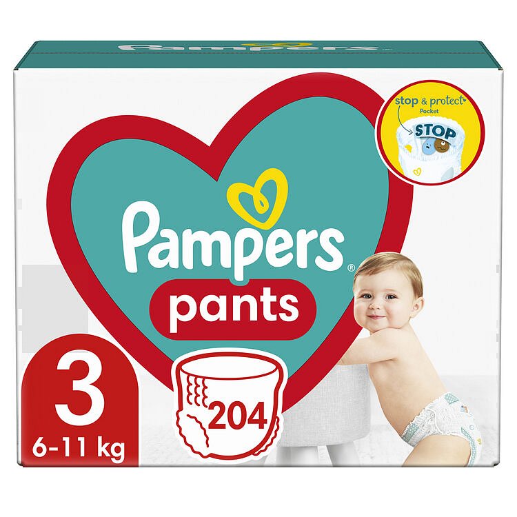 PAMPERS Kalhotky plenkové vel. 3 (6-11 kg) 204 ks