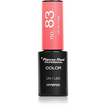 Pierre René Nails Hybrid gelový lak na nehty s použitím UV/LED lampy odstín 83 Neon Pink 6 ml