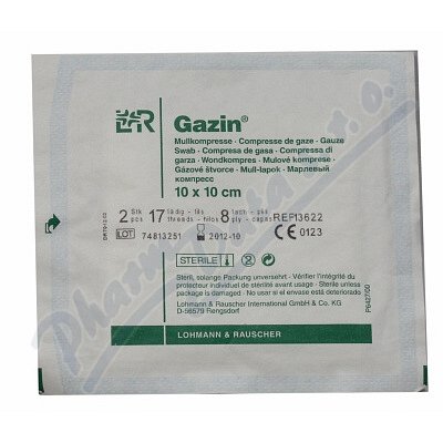 GÁZA HYDROFILNÍ SKLÁDANÁ KOMPRESY 10X10CM,8 VRSTEV,STERILNÍ,2KS