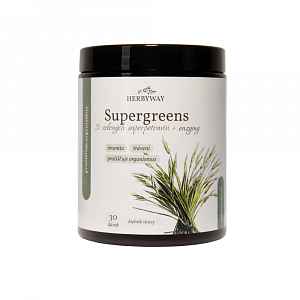 Herbyway Supergreens 5 zelených superpotravin + enzymy 90 g