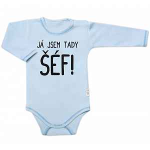 Body dl. rukáv s vtipným textem, Já jsem tady ŠÉF!, vel. 86