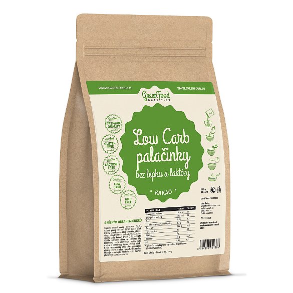GreenFood Nutrition Low Carb Palačinky bez lepku a laktózy kakao 500g
