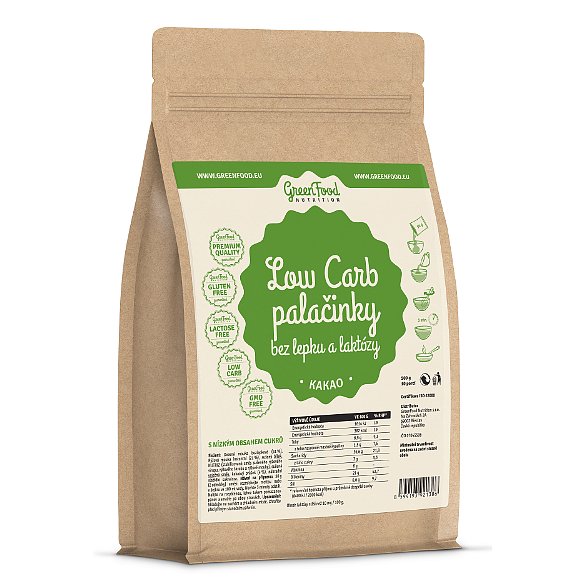 GreenFood Nutrition Low Carb Palačinky bez lepku a laktózy kakao 500g