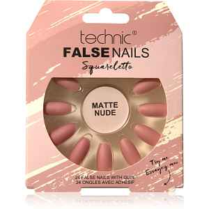 Technic Cosmetics False Nails Sqarletto umělé nehty Matte Nude 24 ks