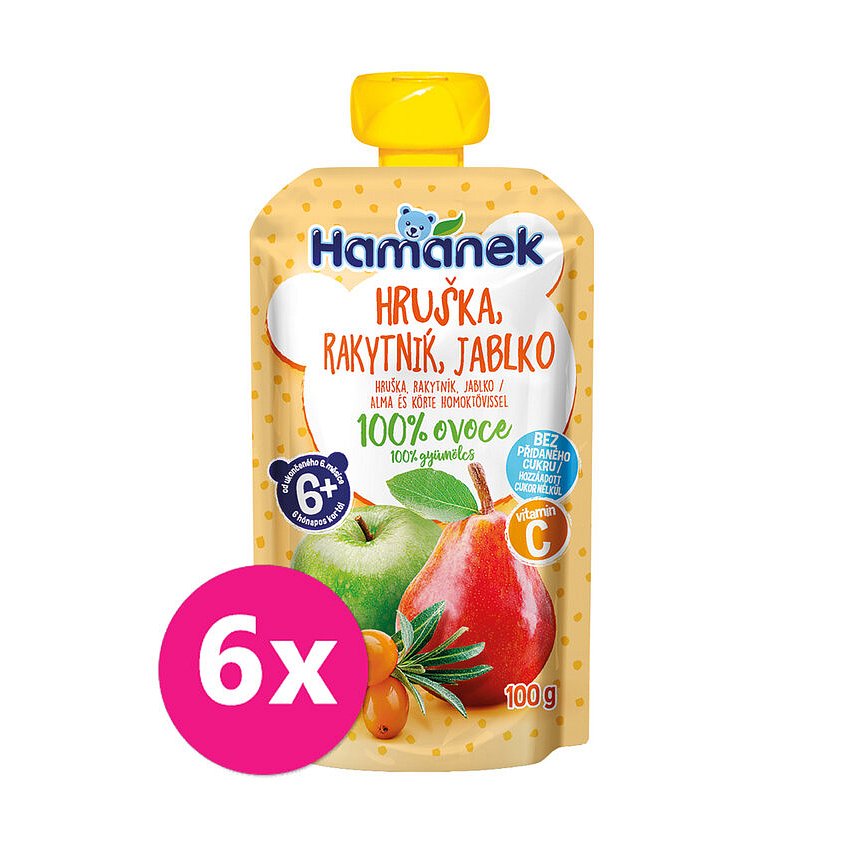 6x HAMÁNEK Hruška, rakytník, jablko 100 g