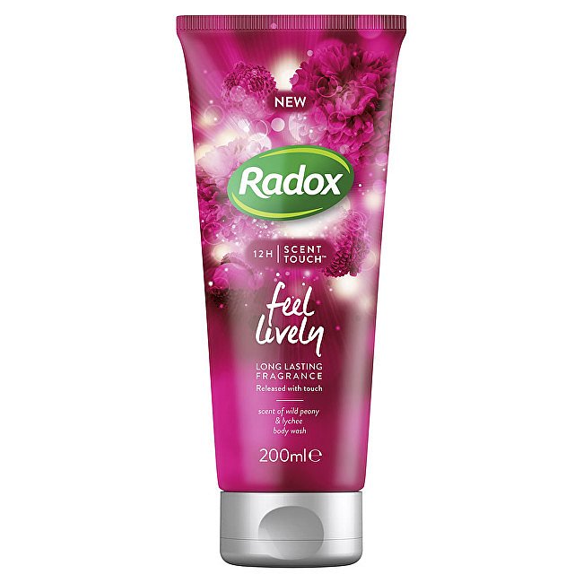 Radox Feel Lively sprchový gel s vůní pivoňky a liči  200 ml