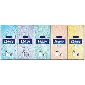 VELVET Classic Papírové kapesníky 3-vrstvé 10 x 10 kusů