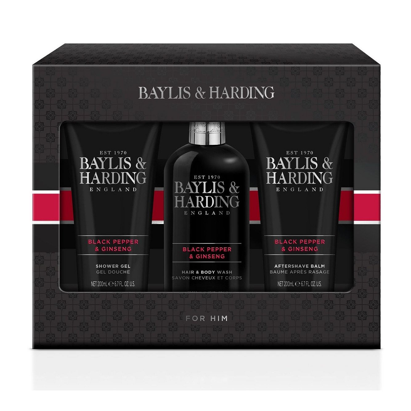 Baylis & Harding Pánská sada péče o tělo Black Pepper & Ginseng 3 ks