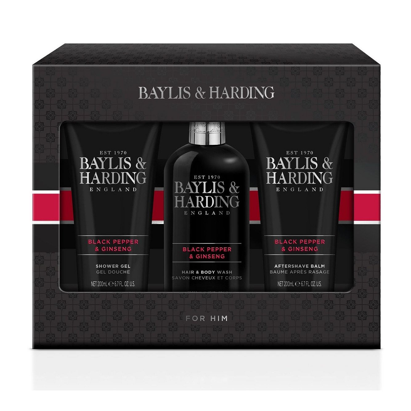 Baylis & Harding Pánská sada péče o tělo Black Pepper & Ginseng 3 ks