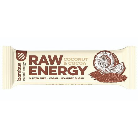 Bombus tyčinka RAW energy, coconut&cocoa 5x50 g