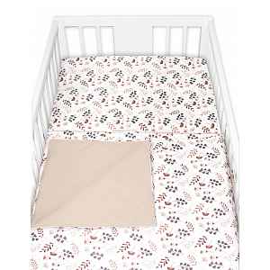 Baby Nellys Povlečení do postýlky, 2D sada bavlna - Louka,  béžová/hnědá