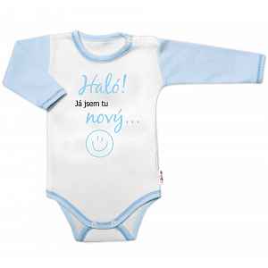 Body dl. rukáv s vtipným textem, Haló! Já jsem tu nový, vel. 74