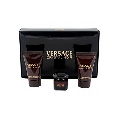 Versace Crystal Noir toaletní voda + tělové mléko + sprchový gel 5 ml + 25 ml + 25 ml