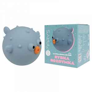 MARY’S LED silikonová noční lampička dotyková RGB - Puffer Fish, modrá