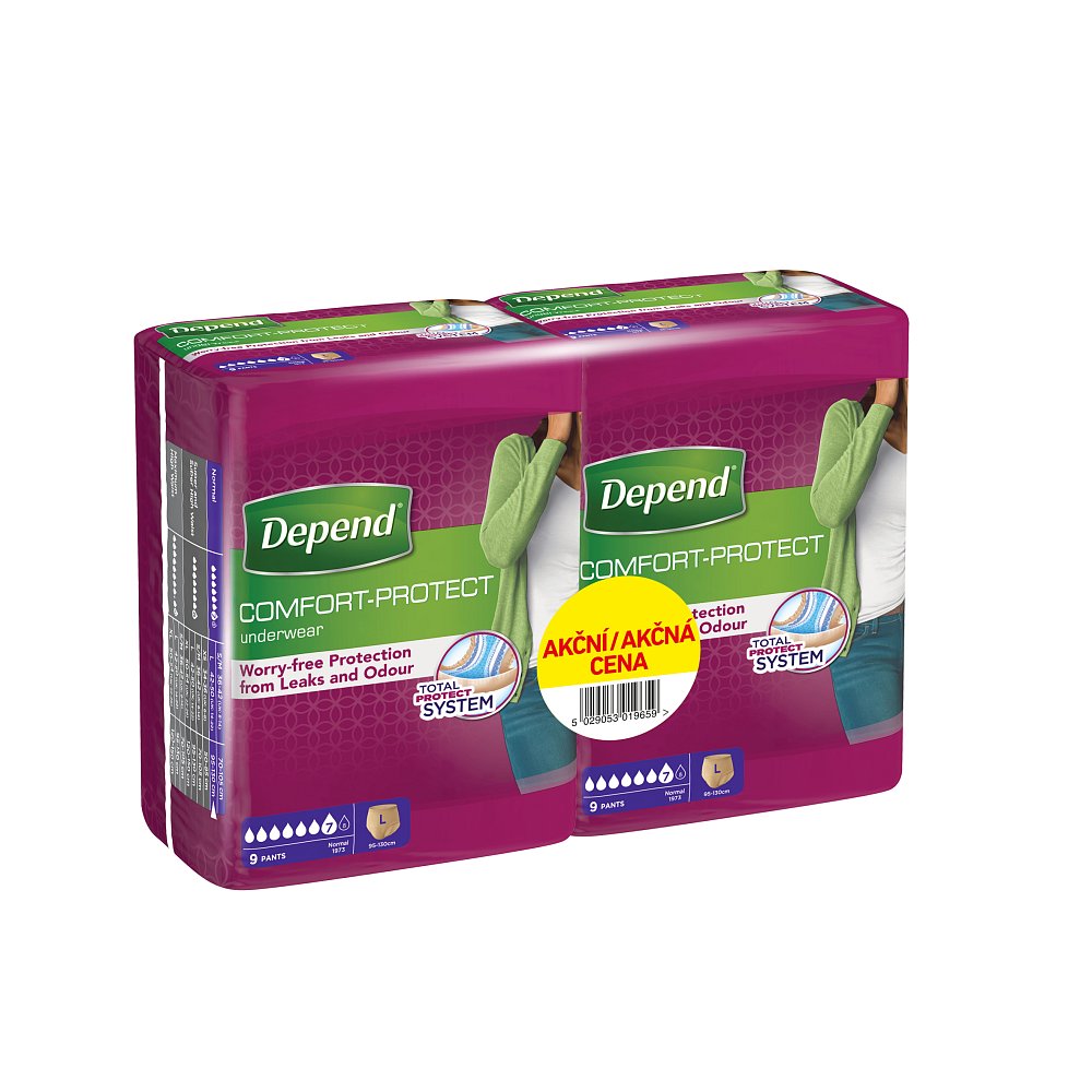 DEPEND Normal duopack dámské inkotinenční kalhotky velikosti L 2 x 9 kusů