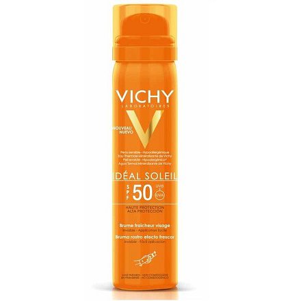 Vichy Idéal Soleil SPF 50 osvěžující opalovací sprej na obličej 75ml