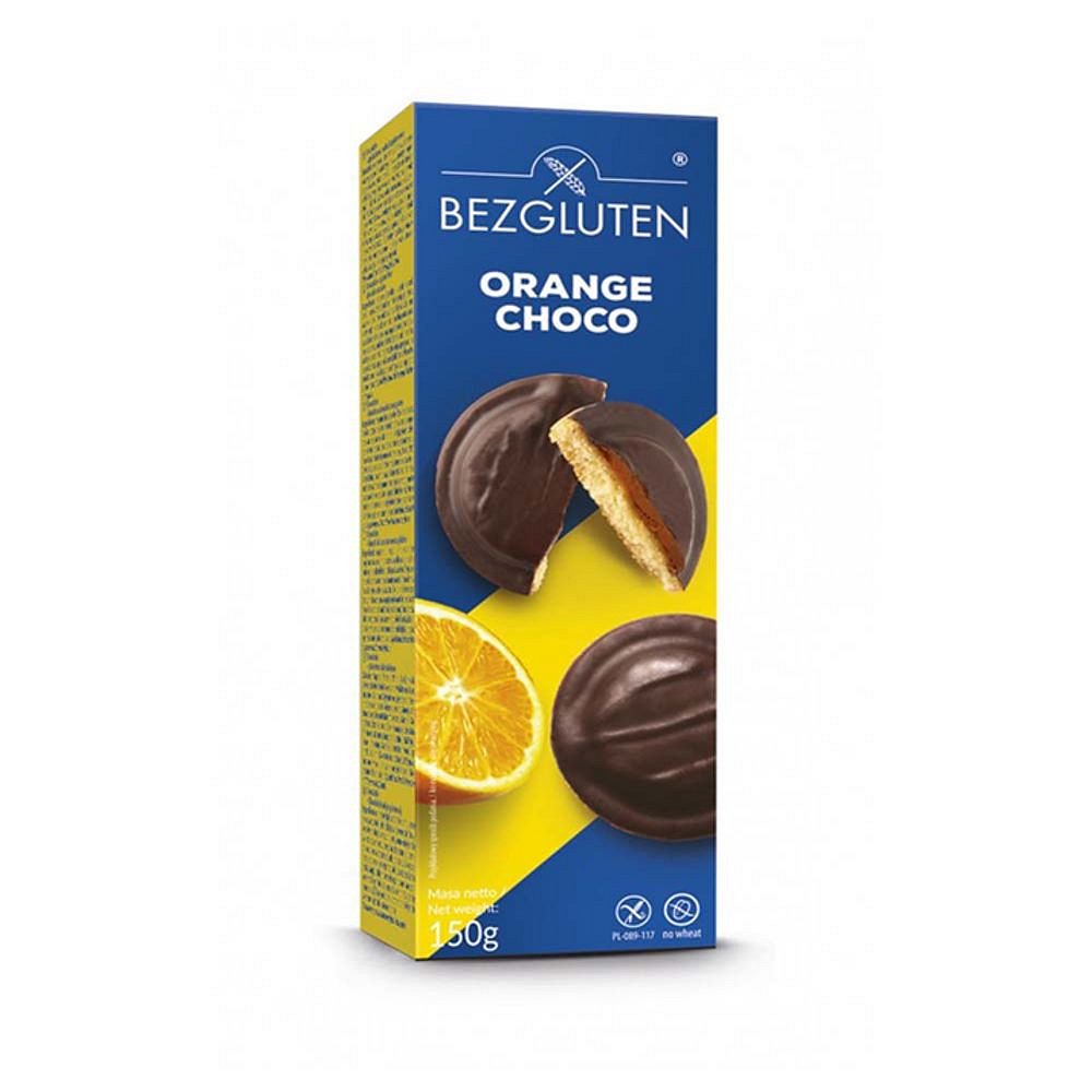 BEZGLUTEN Piškoty Orange choco příchuť pomeranč bez lepku 150 g