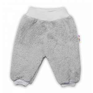 Baby Nellys Kojenecké chlupáčkové tepláčky Cute Bunny - šedé vel.  62