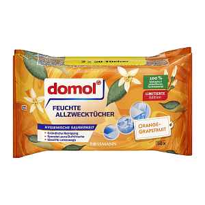Domol Vlhčené ubrousky univerzální pomeranč-grapefruit 100 ks