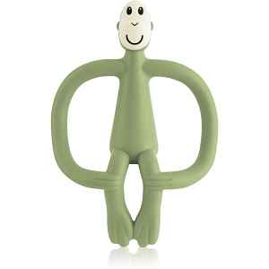 Matchstick Monkey Teething Toy and Gel Applicator kousátko s kartáčkem 2 v 1 Olive 1 ks