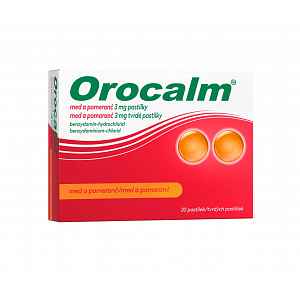 Orocalm Med a pomeranč 3 mg 20 pastilek