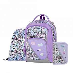 Oxybag OXY GO - školní set Funny Girl 3 ks: batoh, penál, sáček