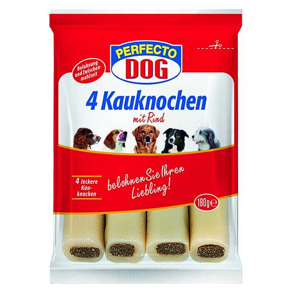 Perfecto Dog plněné žvýkací tyčinky hovězí 4ks