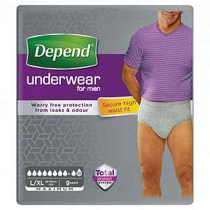 DEPEND Maximum inkontinenční kalhotky pro muže L/XL 9 ks