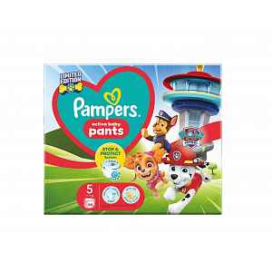 PAMPERS Pleny kalhotkové Active Baby Pants Paw Patrol vel. 5 (66 ks) 12-17 kg