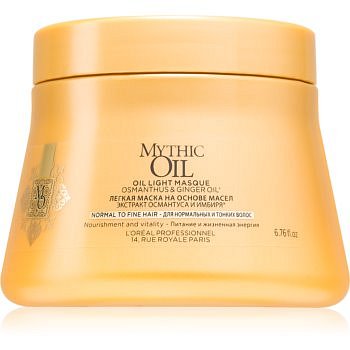 L’Oréal Professionnel Mythic Oil lehká olejová maska pro normální až jemné vlasy bez parabenů a silikonů  200 ml