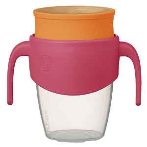 B.BOX 360° netekoucí učící hrneček růžový/oranžový 250 ml