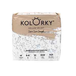 KOLORKY DELUXE VELVET - M (5-8 kg) - 21 ks- jednorázové eko plenky se sametovým povrchem